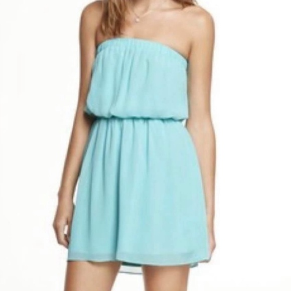Express NWT Light Green Convertible Strapless Mini Dress Size Medium - Picture 2 of 12